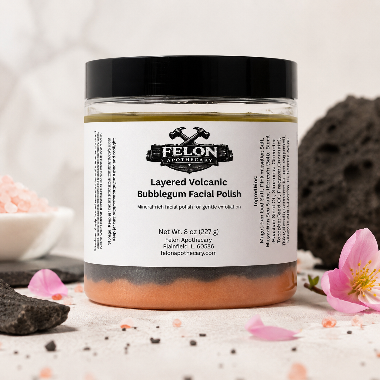 Layered Volcanic Bubblegum Facial Polish