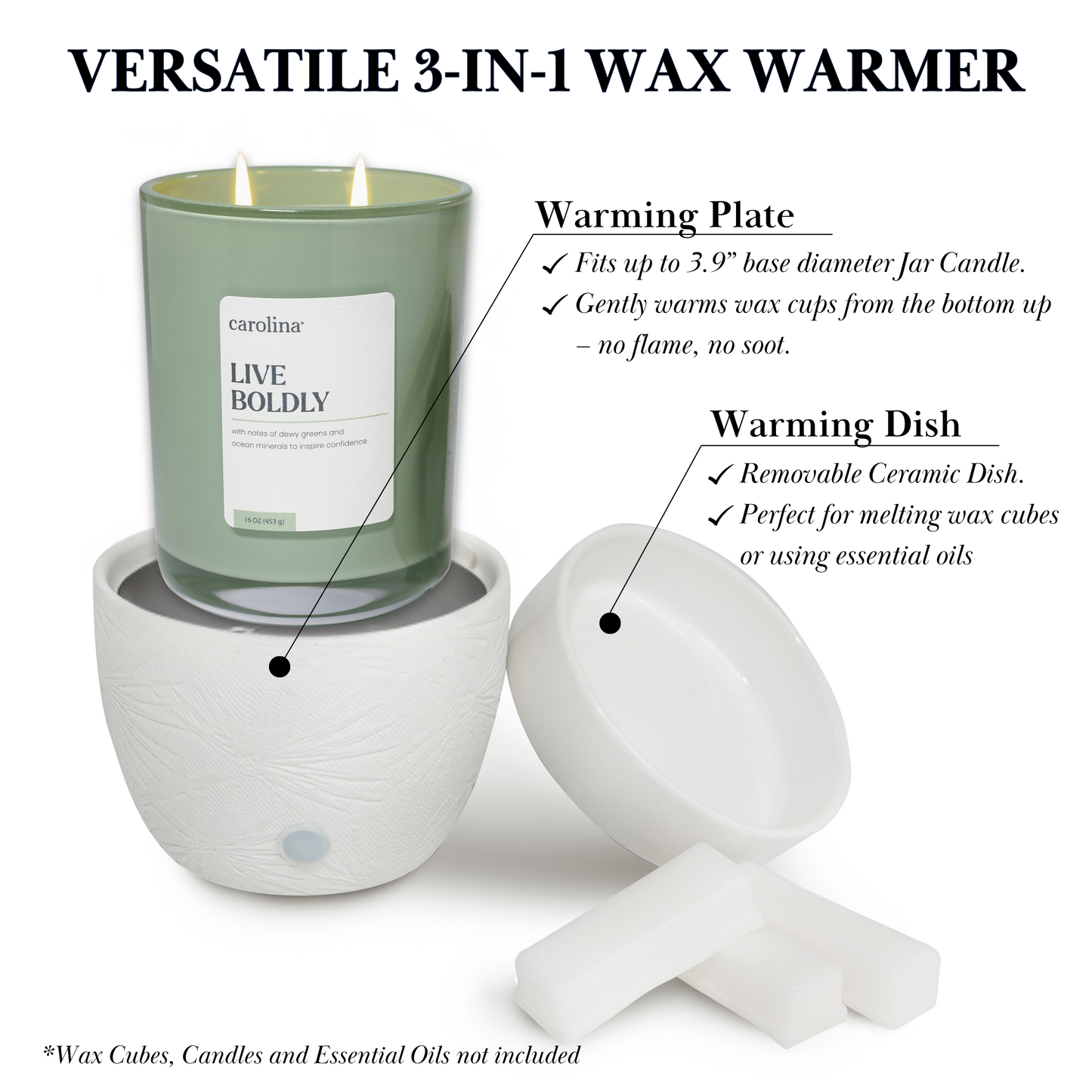 Carolina Wellness 3-in-1 Multifunctional Warmer, White