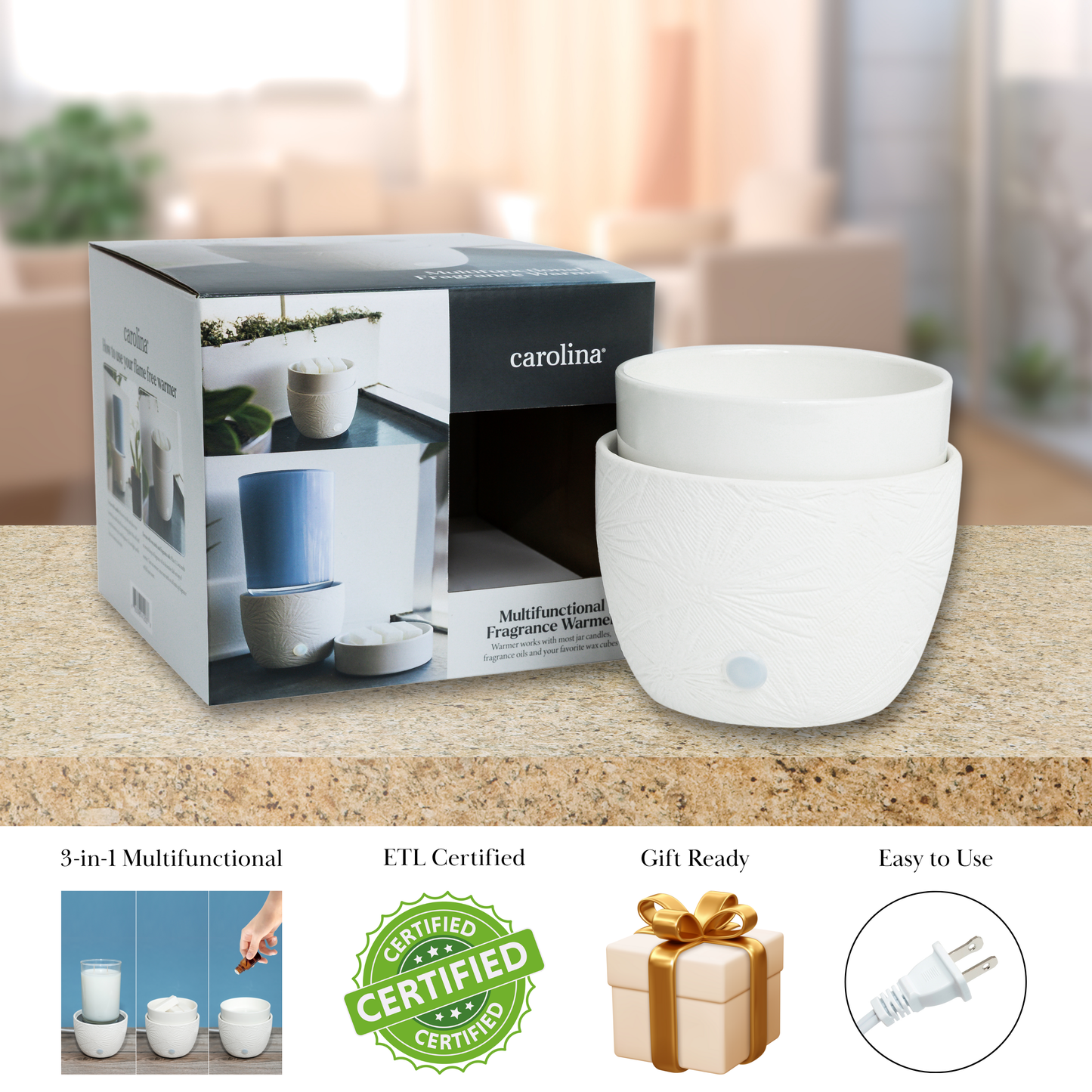 Carolina Wellness 3-in-1 Multifunctional Warmer, White