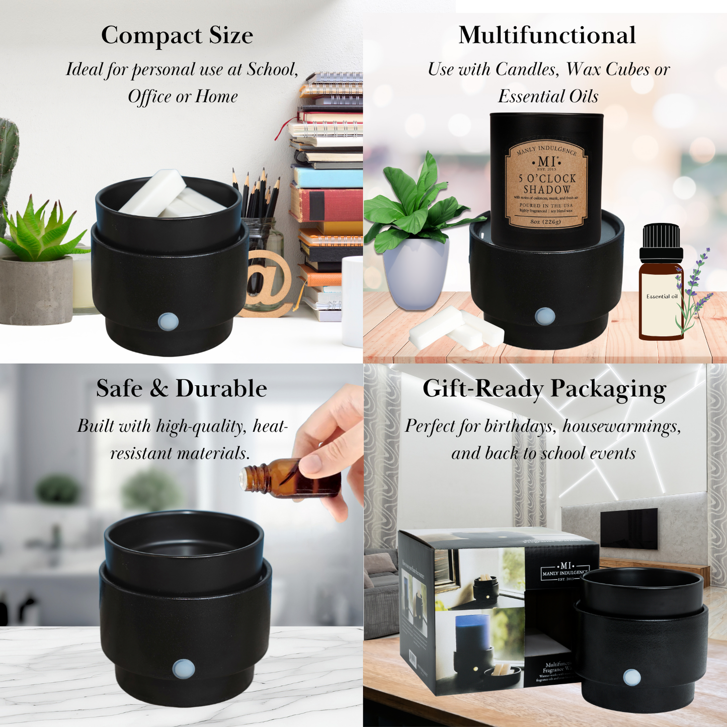 Manly Indulgence 3-in-1 Multifunctional Warmer, Black